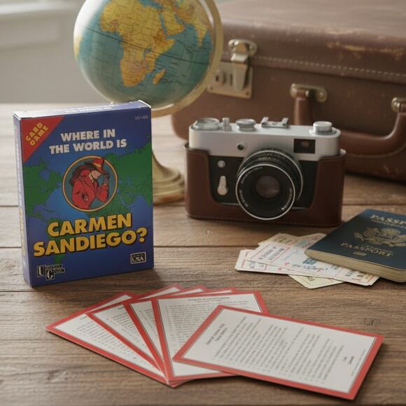 Vintage 1993 “Where in the World Is Carmen Sandiego?” Card Game | Retro PBS - Picture 2 of 9